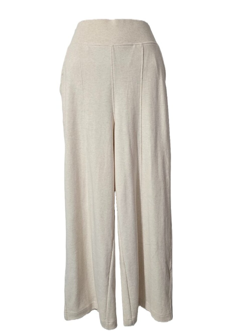 Pact Airplane Wide Leg Pants XS Organic Cotton Pintuck Sweats 2 PAIR Taupe Cream - Picture 7 of 14